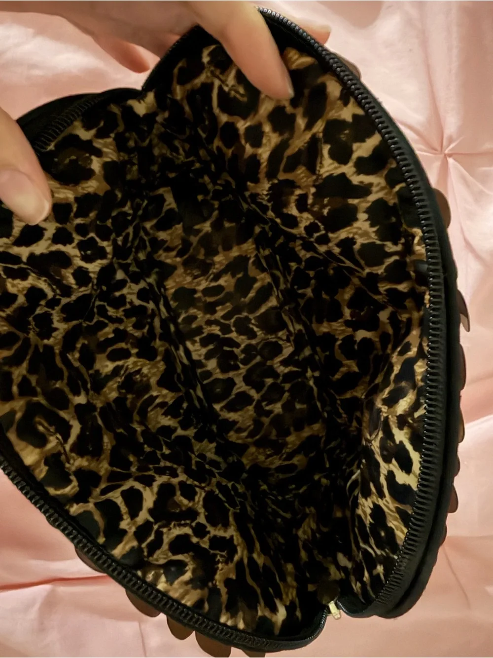 2000 Vintage Victoria's Secret Black Studded Floral Cosmetic Bag